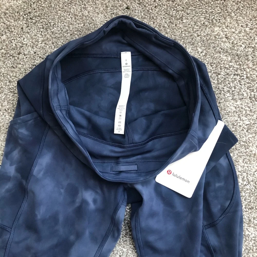 lululemon athletica Navy Tie-Dye High-Rise Leggings
